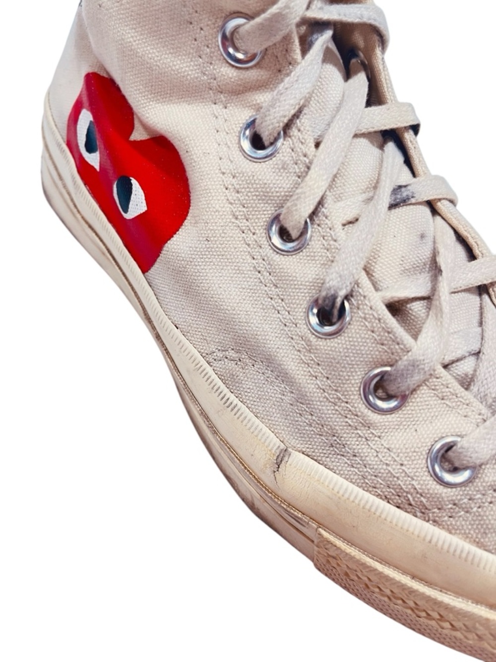 Comme des Garçons PLAY Beige High-Top Converse Chuck Taylor 8 - Picture 7 of 7